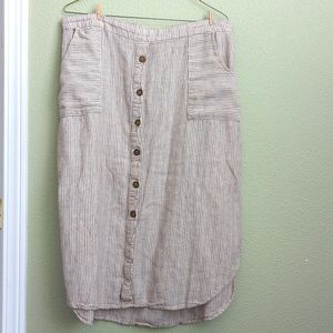 Maurices Midi Length Striped Patterned Skirt